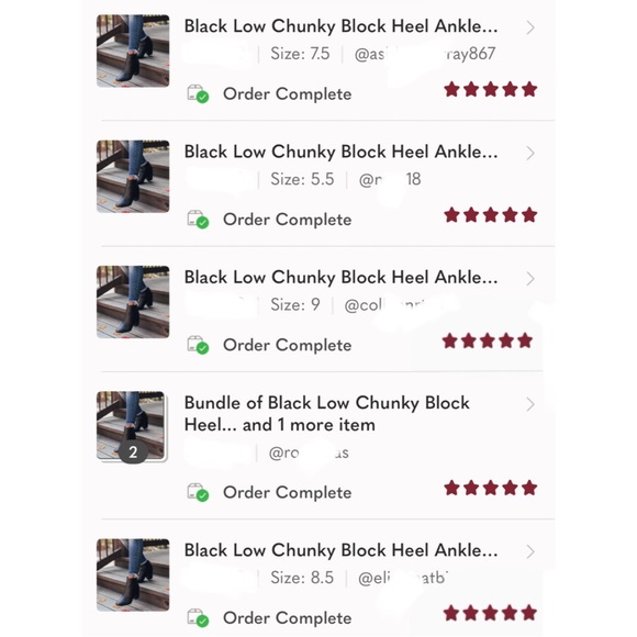 Black Low Chunky Block Heel Ankle Booties - Picture 10 of 11